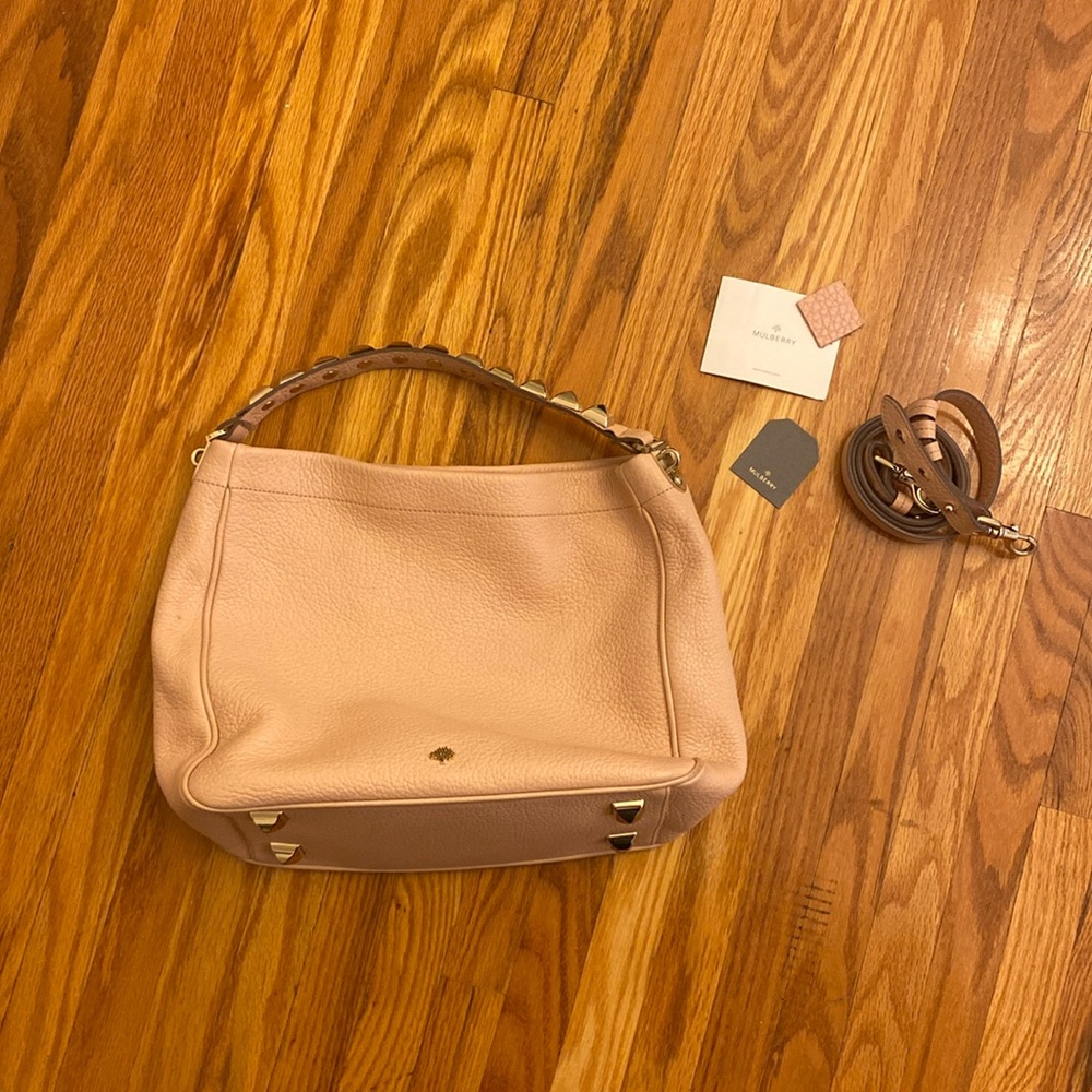 Mulberry Large Eliza Hobo Bag in Blush Pink with Crossbody Strap